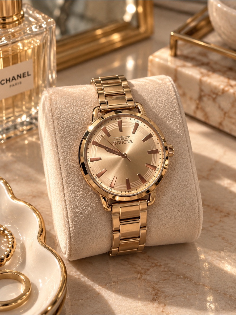 Invicta Women’s Gold-Tone Stainless Steel Watch 48330 NWT